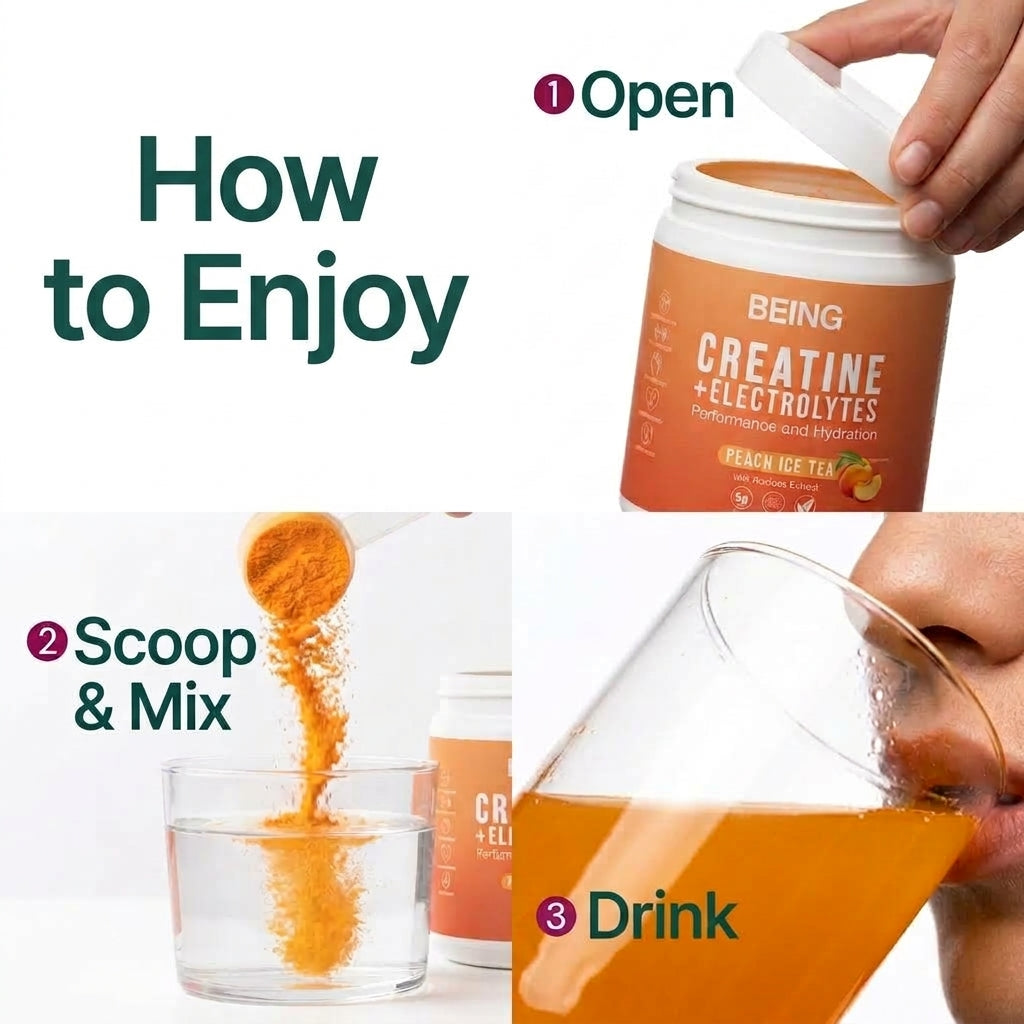 Creatine + Electrolytes (Peach Ice Tea) 30 Servings